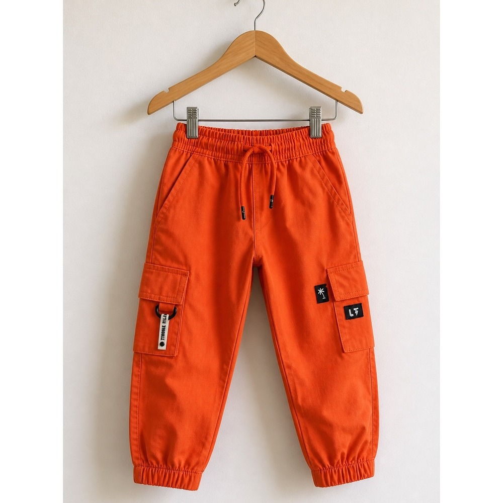 Little Trouble 2T Orange Cargo Joggers NWT Toddler Boys Streetwear Pants